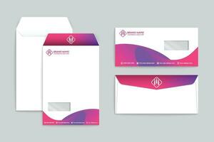 Gradient color  envelope template vector