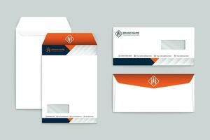 orange  and black color envelope design vector