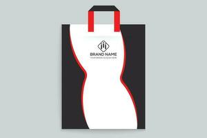 Red and black color shopping bag design vector