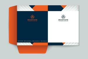 orange  and black color presentation folder design vector