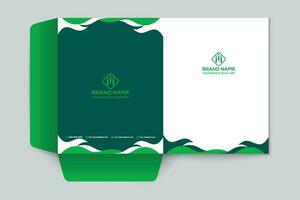 Corporate  green color presentation folder design vector