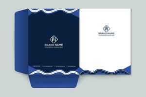 blue  and black color presentation folder design vector