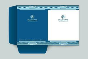 presentation folder design with blue color vector