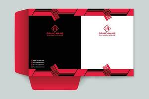 Red  color presentation folder design vector