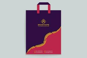 Red   color shopping bag design vector