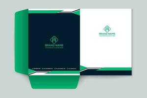 Corporate  green color presentation folder design vector