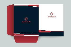 Red and black color presentation folder design vector