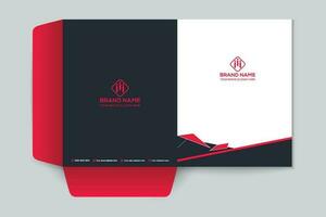 Red and black color presentation folder design vector