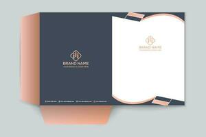 Black shape presentation folder design vector
