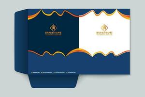 presentation folder design with blue color vector