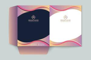 Gradient color  presentation folder template vector