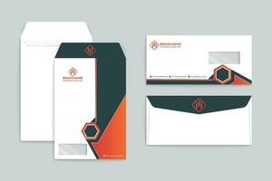 Orange shape envelope design vector