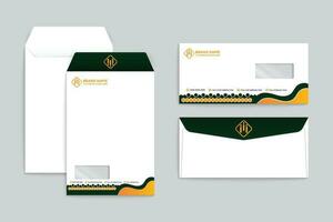 orange  and black color envelope design vector