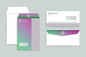 Gradient color  envelope template vector