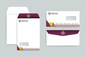 Clean professional envelope template vector