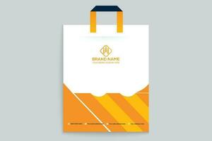 Orange shape shopping bag design vector