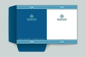 presentation folder design with blue color vector