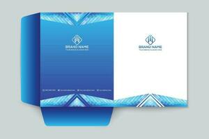 presentation folder design with blue color vector