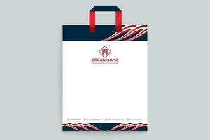 Red and black color shopping bag design vector