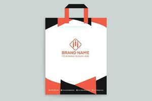 Clean corporate shopping bag template vector