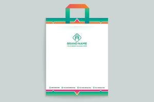 Clean minimal shopping bag design vector
