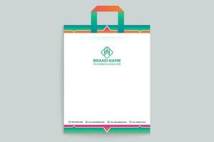 Clean minimal shopping bag design vector