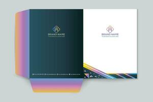 Clean style modern presentation folder template vector
