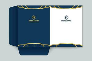 presentation folder design with blue color vector