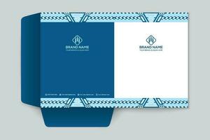 presentation folder design with blue color vector