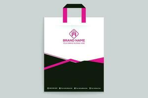 Corporate   black color shopping bag design vector