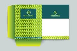 Corporate  green color presentation folder design vector