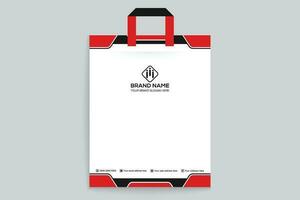 Red   color shopping bag design vector