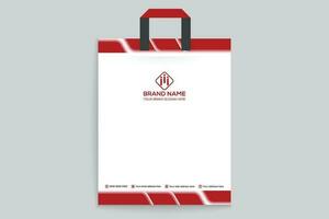 Red   color shopping bag design vector