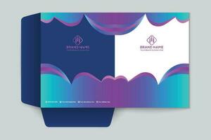 Gradient color  presentation folder template vector