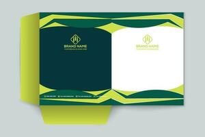 Corporate  green color presentation folder design vector