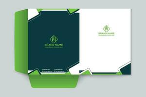 Corporate  green color presentation folder design vector