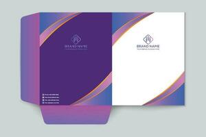 Gradient color  presentation folder template vector
