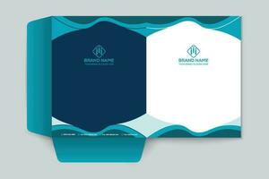 presentation folder design with blue color vector