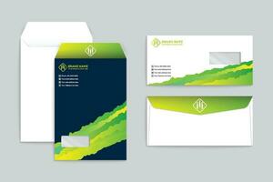 Corporate  green color envelope design vector