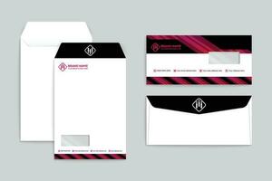 Red and black color envelope design vector