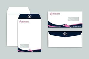 pink  and black color envelope design vector