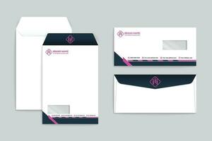 pink  and black color envelope design vector
