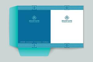 presentation folder design with blue color vector