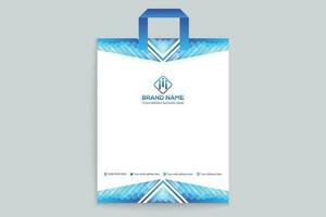 shopping bag design with blue color vector