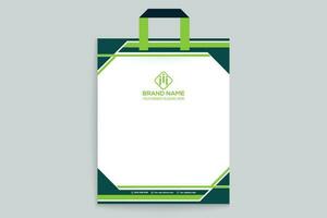 green shape shopping bag design vector