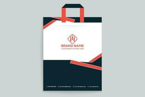 Red and black color shopping bag design vector