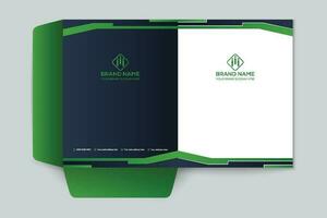 Corporate  green color presentation folder design vector