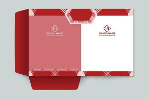 Red  color presentation folder design vector