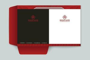 Red and black color presentation folder design vector