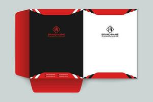 rojo y negro color presentación carpeta diseño vector